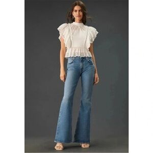 Citizens of Humanity Isola Flare Jeans Mid Rise Boot Denim in Pegasus Blue SZ 31